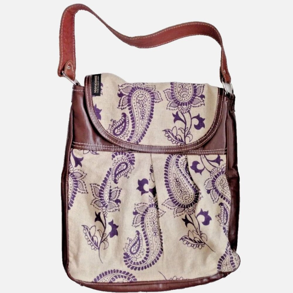 Mongoose Made in South Africa Canvas and Leather Bohemian Shoulder Handbag